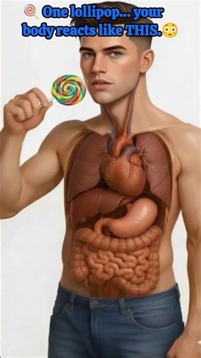 What Happens Inside Your Body When You Eat a Lollipop?🍭| 3D Digestion Explained. #LollipopDigestion