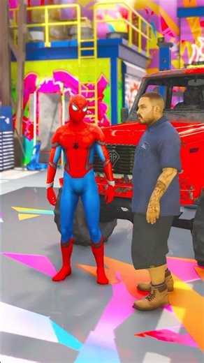 GTA V : SPIDER-MAN MODIFIED HIS MONSTER TRUCK IN GTA 5 ! #gta #shorts #viral #gta5