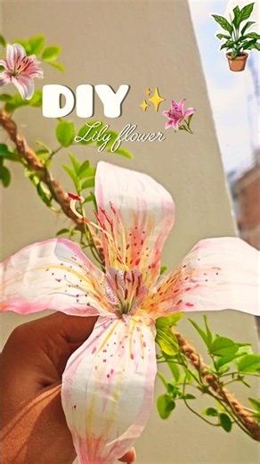 DIY Lily flower with paper 🌸✨ #shorts #explorepage #art