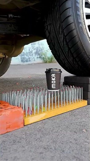 crushing crunchy and soft things with car #asmr #crunchy #crushing
