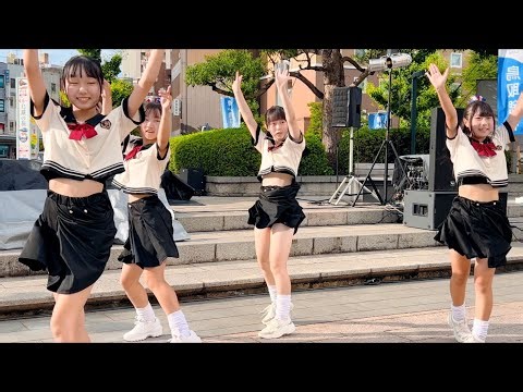 横 チアダンスRAINBOW鳥取 ③ 240727 青い鳥コンサート / 鳥取駅前風紋広場 4K60p