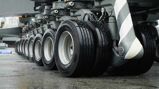 From Rostock to the World - Liebherr's maritime cranes are shipped safely, efficiently and on schedule. In this trailer: Loading by the RoRo method RoRo stands for "roll on/roll off" and refers to ship transport in which the cargo is driven onto the vessel. This entails special ships with accessible decks, often with variable heights. Using this method, Liebherr mobile harbour cranes can be loaded fully assembled and fully functional. This means that the equipment is immediately ready for operat