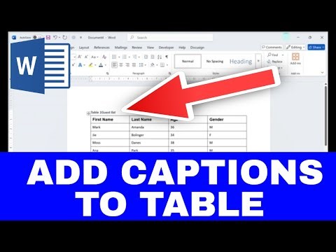 How to Add Captions to a Table in Word