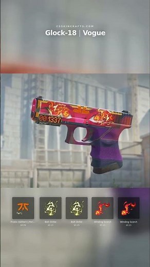 CS2 Glock-18 Vogue — Stickers vs Base Craft #cs2 #cs2skins #shorts