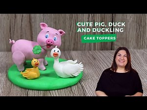 How to make fondant pig cake topper - Duck and Duckling Cake Toppers - Farm Animals Cake Toppers