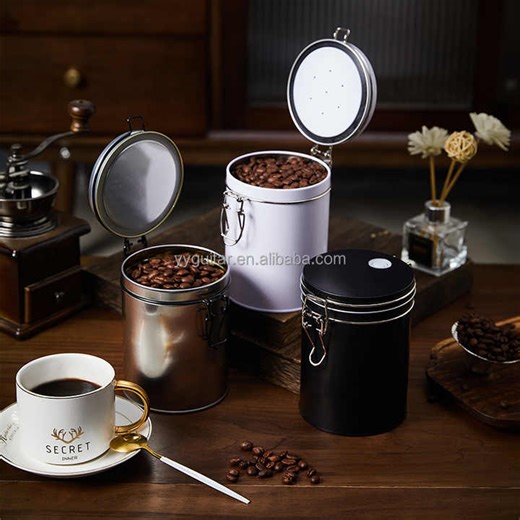 New Product Luxury Coffee Bean Metal Package D95*132mm Cylinder Container Tinplate Jar Custom Food Grade Tin Can for Nut,Snack