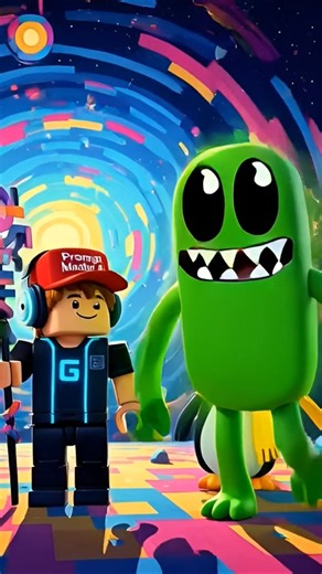 קפטן גליץ' והחברים מגיעים לעולם החלל פוגשים את המפלצת הירוקה #רובלוקס #minecraft #גיימינג #משחקים