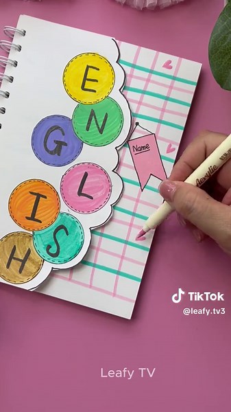 How to Draw an English Cover Page 🌈 #leafytv