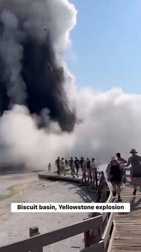 🌲 The Nature Wolf 🌲 on Instagram: "Massive hydrothermal explosion happened at Yellowstone National Park's Biscuit Basin. It happened on Tuesday, appearing to originate near the Black Diamond Pool. Luckily, everyone is reported to be safe with no injuries, however, the boardwalk was destroyed and the parking lot has been closed. A hydrothermal explosion occurs when hot water in a volcano system flashes into steam in a confined area. It's important to note that a hydrothermal explosion like this