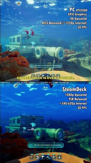 Steam Deck Docked Looks Rough with Subnautica 2