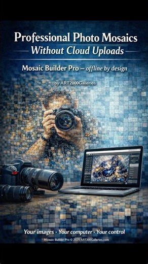 Mosaic Builder Pro by ART2000Galleries transforms photo collections into print-ready mosaic wall art