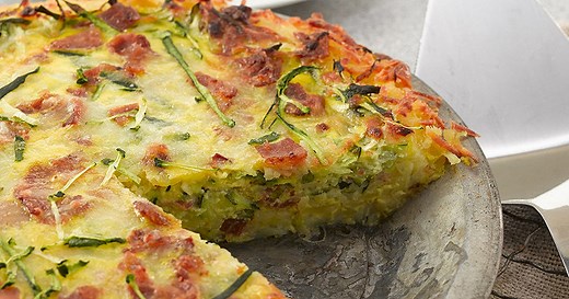 Quiche sans pâte à la courgette et aux lardons