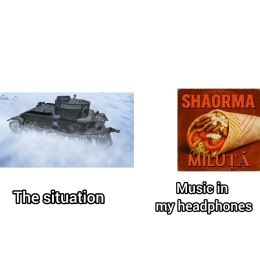 Pov : The situation , Music in my headphones" #fyp #girlsundpanzermemes #romanianmemes
