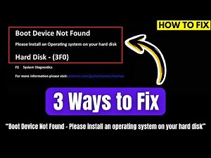 How To Fix Boot Device Not Found - Please install an operating system on your hard disk