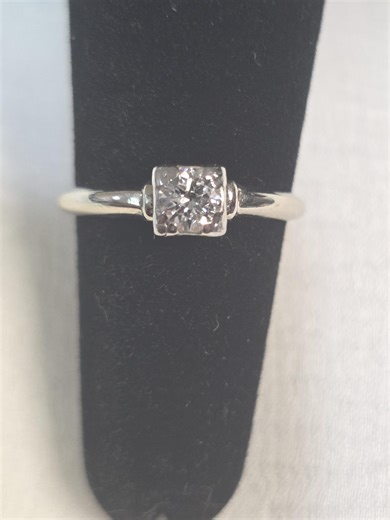 Antique Art Deco Rare European Cut Diamond Ring 14k White Gold Size 5 - Etsy