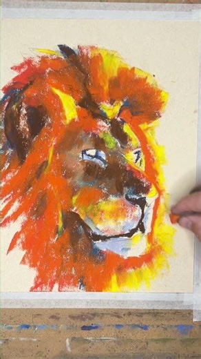 Mastering Lion Portraits: Soft Pastel Techniques Revealed! #shorts #asmr