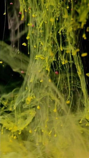 Neon Yellow Ink in Dark Water (Slow Motion) | Visual ASMR