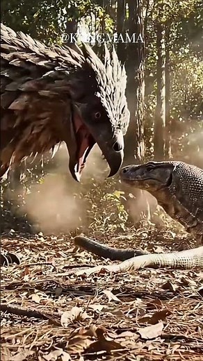 Towering Flightless Raptor Faces Off With Lizard in Cinematic Nature Drama #extinctcreatures