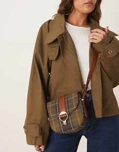 Barbour Elm tartan oversized crossbody bag in classic tartan  | ASOS