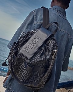 The denim tones of the #FendiSummer 2024 collection inspire a new interpretation of the FF jacquard and Strike backpack. Shop the latest from Silvia Venturini Fendi in boutiques and at Fendi.com. | Fendi