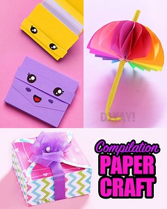 32K views · 1.1K reactions | Craft Ideas with Paper | DIY Paper Crafts | Craft Ideas In this video, we're going to be showing you some craft ideas with paper. From mini notebook to paper umbrella, we've got a lot of great ideas for you to try out! #diyvideos #diy #diycrafts #diytutorial #diyproject #easydiy #artandcraft #papercraft #craftideas #crafting #crafts #origami #schoolcraft #Handmade #howto #tutorials #compilation | D.I.Yay | Facebook