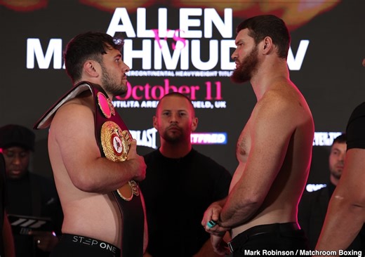 Allen Looks Shaken As Makhmudov Dominates Sheffield Weigh-In