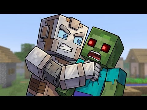 Robot Chase Turns Into Fight | Minecraft Zombie Attack Animation No Magic