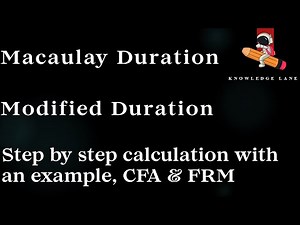 Macaulay and Modified Duration Made Easy | CFA and FRM Example | Step-by-step Example
