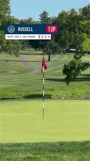 A NEAR ACE on a PAR 4 to win the match for Miles Russell 🤯