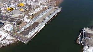 TIME-LAPSE: The 13WHAM Skyview Drone captured the Irondequoit Bay Outlet Bridge this morning as it was moved for the season. It'll be back in place November 1. Story: https://bit.ly/2OD02gc | 13 WHAM ABC