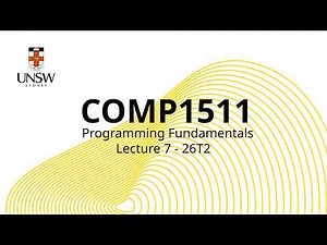 COMP(1511|1911) Week 4 Lecture 1