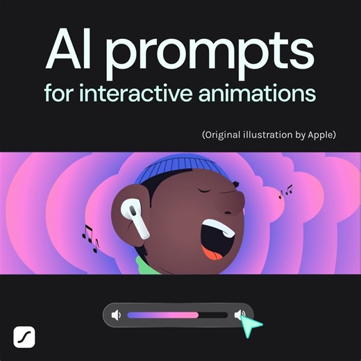 Try these AI prompts for interactive animations. Create animation logic in seconds with Prompt to State Machines. 🔗 Remix these animations: - Grooving: lottie.link/grooving - Daydream album: lottie.link/album - Coupon: lottie.link/coupon #aiprompts #designai #motiondesigner #interactiveanimation | LottieFiles