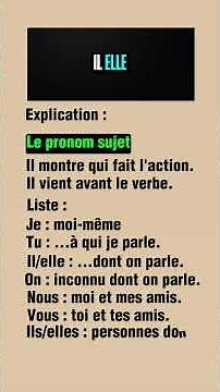 LE PRONOM (part 2). Les pronoms personnels sujets