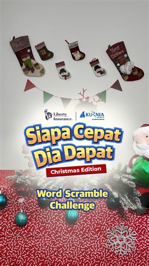1K reactions | To wrap up the year, we brought the ultimate word scramble challenge to our Siapa Cepat Dia Dapat: Christmas Edition!  With just 60 seconds on the clock, our teammates raced in a test of speed, laughter, and pure holiday spirit! Liberty and Kurnia would like to wish everyone a Merry Christmas and a joyful New Year filled with protection, peace of mind, and new beginnings. | Liberty Insurance Malaysia | Facebook