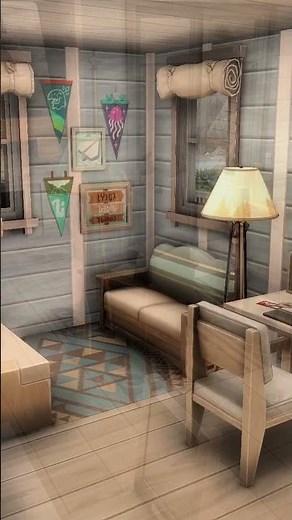 Adventure Awaits! Coastal Cabin Interior Tour in Sims 4 (No CC)