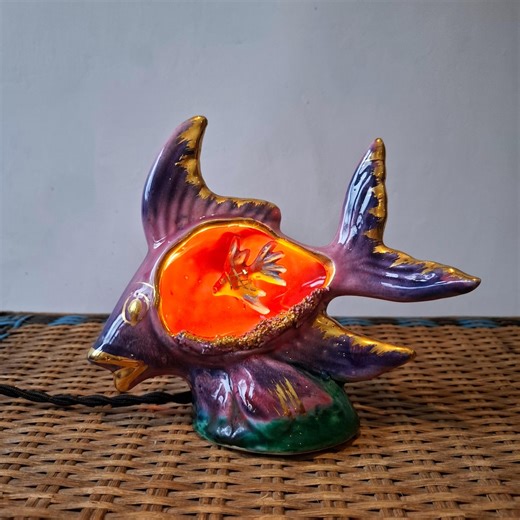 Vintage Vallauris Fish Lamp: 1960s French Ceramic Nautical Decor Lamp - Etsy UK
