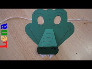 Krokodil basteln mit Lena 🐊 How to make crocodile mask DIY 🐊 как сделать маску крокодила из бумаги