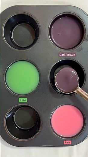 Guess the Color | Pink + lime + dark brown #colormixing #amazing