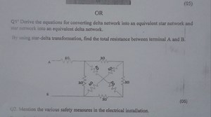 OR(05)Q1' Derive the equations for converting delta network ... | Filo