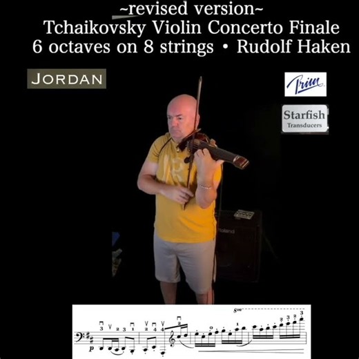 REVISED VERSION - Tchaikovsky Violin Concerto Finale - 6 octaves, 8 strings