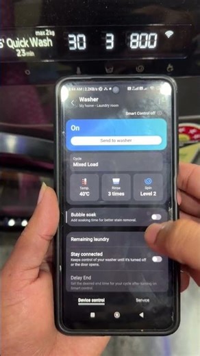 How to operate a Samsung washing machine from Smartthings app | Turn on washing machine from Mobile