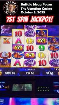 💰 JACKPOT HANDPAY! 💰 FIRST Spin, MAX BET Bonus! Three 3x Wilds in Buffalo Mega Power! #shortfeed