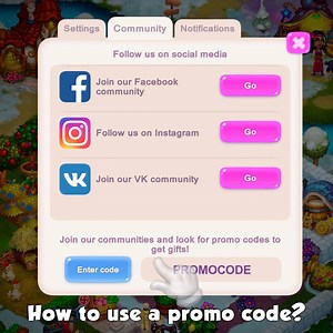 Still don’t know how to use promo codes? Then this post is just for you! And don’t forget that our promo codes are very easy to find. You just need to join the community and read our posts very carefully! Don’t forget to share this info with your friends! Let's play Royal Farm together! https://royalfarm.ugo.company/ #RoyalFarmGame #RoyalFarmMobile_Facts | Royal Farm