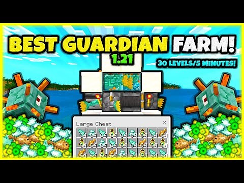 BEST GUARDIAN XP FARM EVER!! (VERY FAST!) In Minecraft Bedrock 1.21