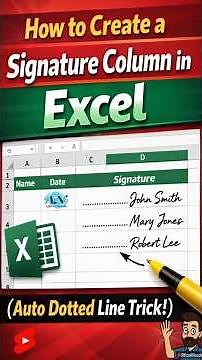 How to Create a Signature Column in Excel (Auto Dotted Line Trick!) ✍️ #OfficeANcode