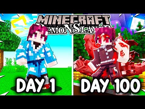 I Survived 100 DAYS as a DEMON in Demon Slayer Minecraft!