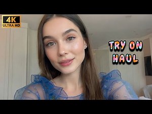 (4K) wet vs dry dress review & Transparent Blue Mesh Lingerie Try-On Haul | Chic Summer Vibes
