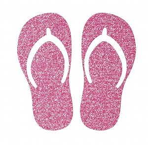 Flip Flops Sandals, Iron On Transfer, Summer Shirt Decal, Beach Party Favor, DIY Crafts, Applique, Shirt Apparel Logo, Tshirt Patch, Iron On Almost Anything in 5 Min (Flamingo Glitter)