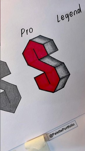 Letter “S” BEGINNERS to NORMAL #howtodraw #art #drawing #artist #shorts