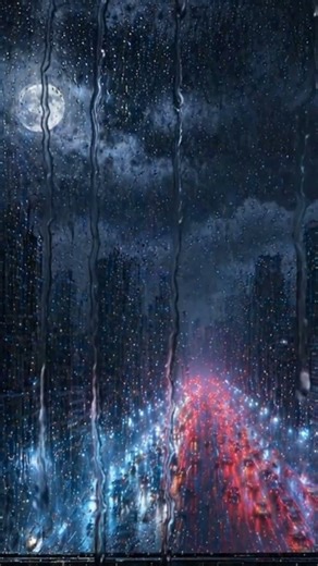 City Rain at Night 🌧 Cozy Window View #Shorts #SilentMoon